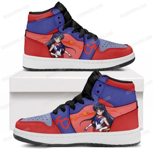 Mars-Kid Sneaker Boots 1-blk Sailor Mars Custom Made Kids Anime Unisex Sneakers