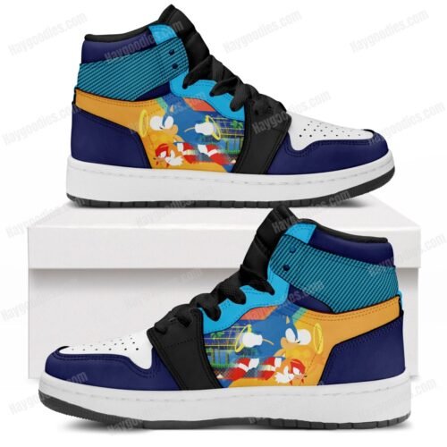 Sonic-Kid Sneaker Boots 1-blk Sonic the Hedgehog - Custom Made Kids Unisex Sneakers