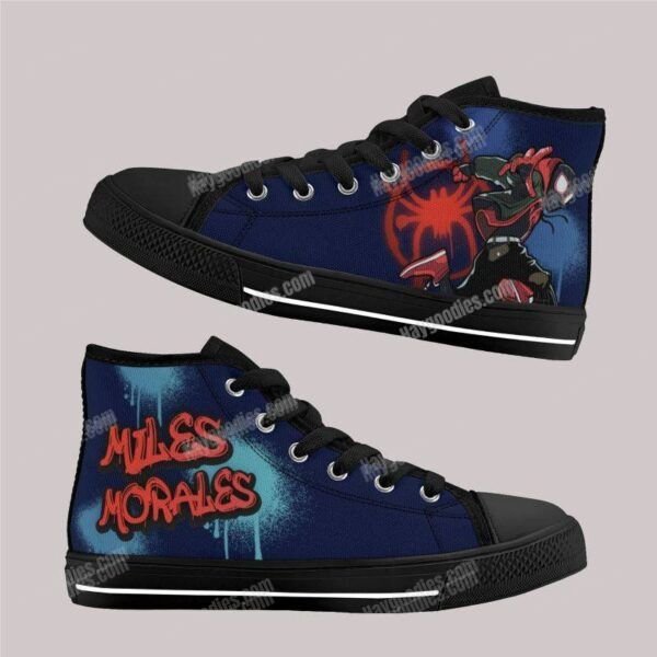 Miles Morales Kids High Top Canvas Shoes-Navy Miles Morales Kids High Top Canvas Shoes-Navy