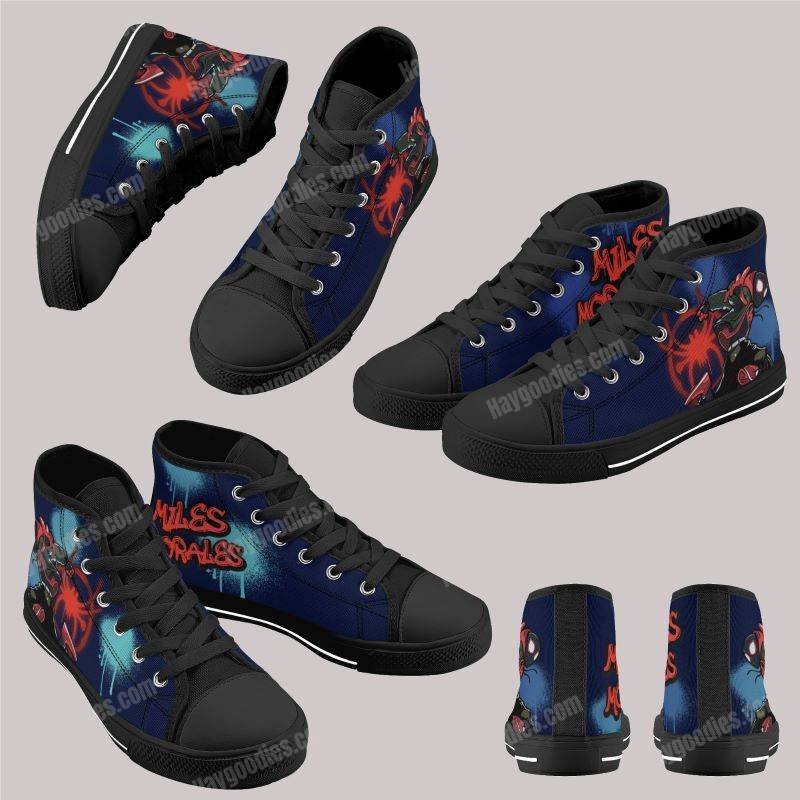 Miles Morales Kids High Top Canvas Shoes-Navy Miles Morales Kids High Top Canvas Shoes-Navy