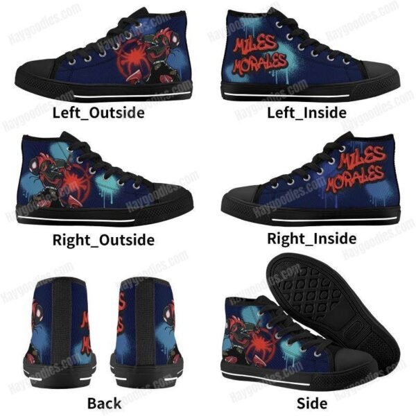 Miles Morales Kids High Top Canvas Shoes-Navy Miles Morales Kids High Top Canvas Shoes-Navy