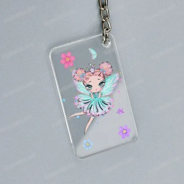 Clear Acrylic Keychain-5_3_0.25CM (1) Custom Acrylic Rectangle Keychain | Personalised Keyring