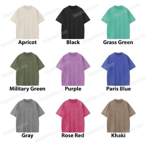 Color-9b Customisable Unisex Mineral Wash T-Shirt – 9 Colours – S to 5XL