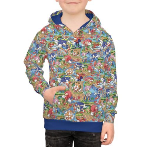 Person Front 2 Sonic Characters Kids Hoodie