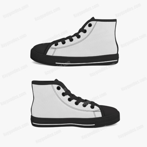 b603d48bd69f4111b46ead0db3389b55 Customisable Kids High-Top Canvas Shoes – Black | EU 28–34 (UK 10–2)