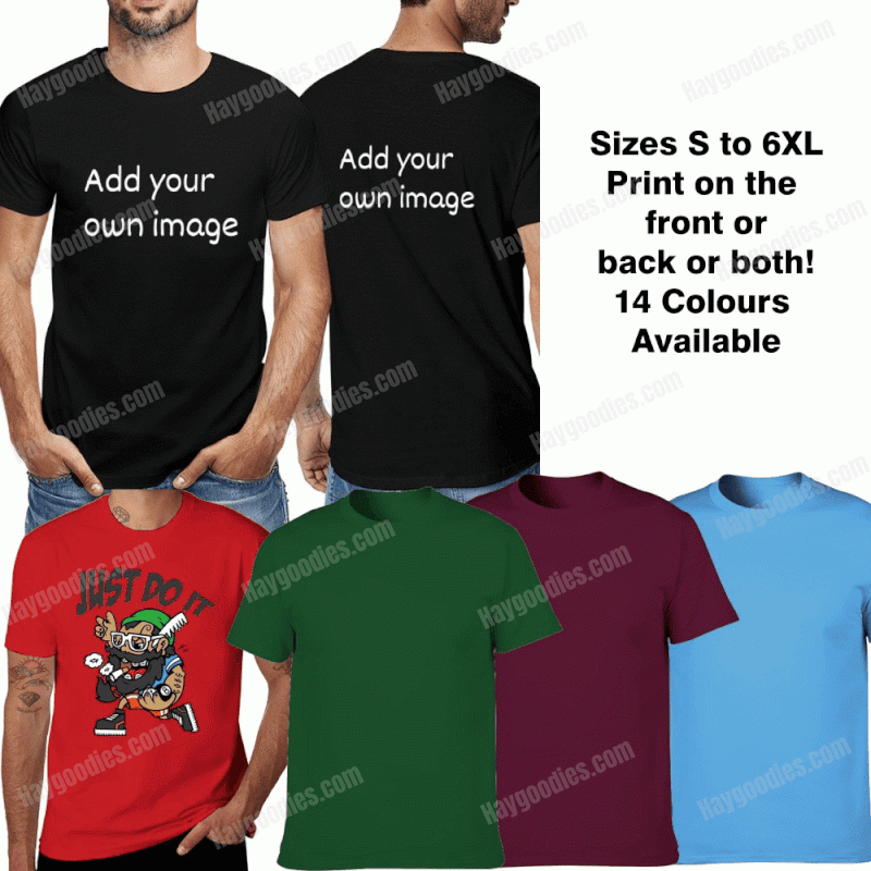 Custom Anime T-Shirt S to 6XL | Choose Your Design | 100% Cotton | Personalize Your Black Tee
