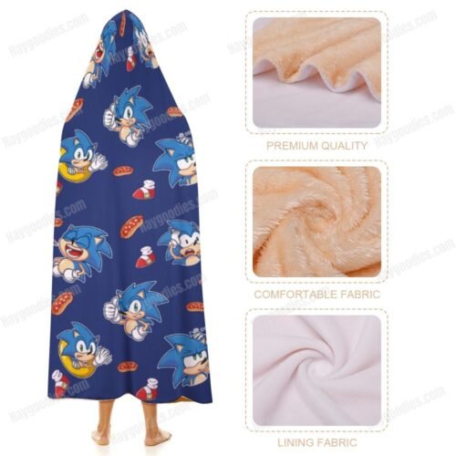 Sonic the Hedgehog Cloak Hooded Blanket – Various Designs | 3 Sizes