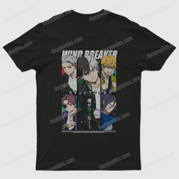 t-shirt-windbreaker Wind Breaker Unisex Black T-Shirts- Adult Sizes to 5XL