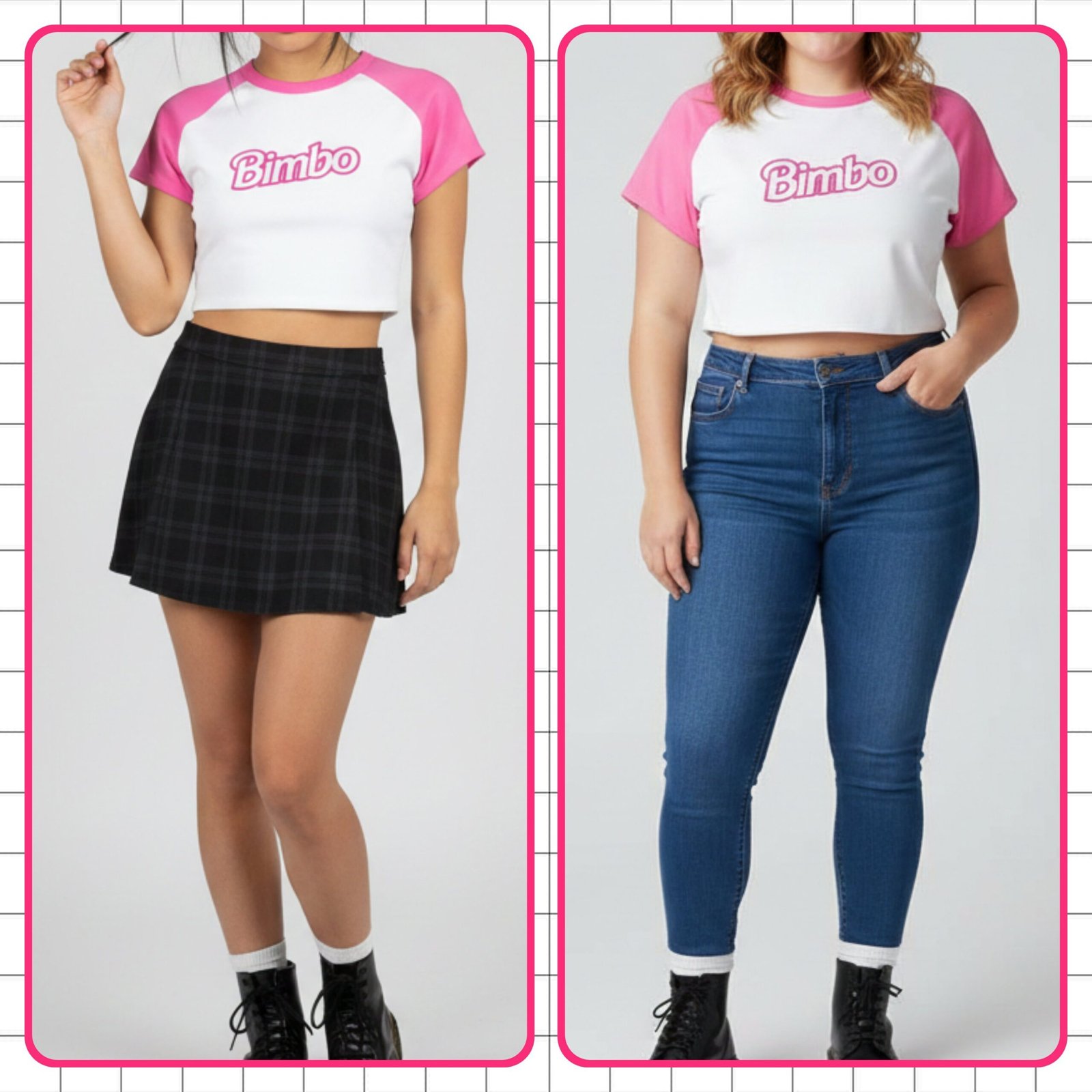 2025/12/gridart-20251122-103606023.jpg Bimbo Hot Pink and White Crop Top - UK 8-26