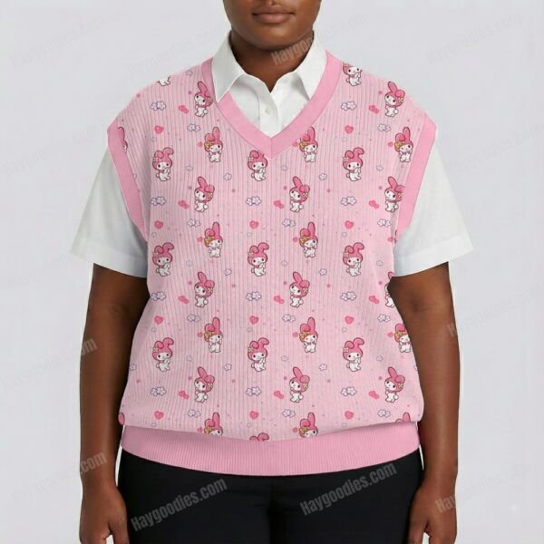 My Melody Chunky Needle Knit Sweater Vest | Unisex Size S to 6XL