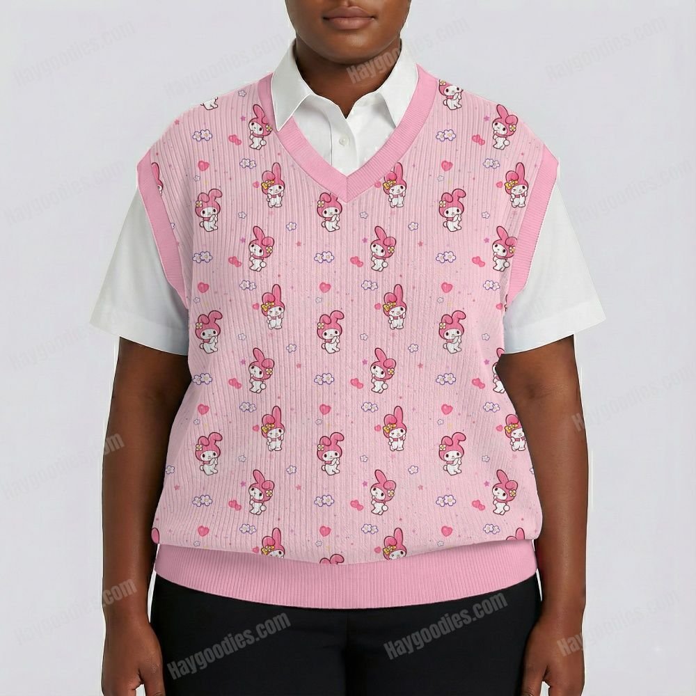 My Melody Chunky Needle Knit Sweater Vest | Unisex Size S to 6XL