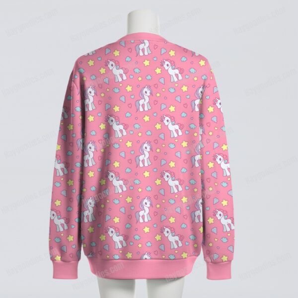 cardigan back poniedpink Retro Pony Knit Cardigan – Dark Pink, Cosy & Size-Inclusive S–7XL