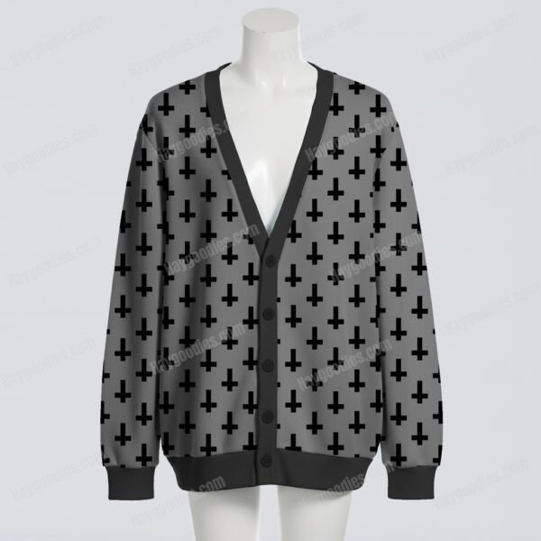 Retro Pony Knit Cardigan – Dark Pink, Cosy & Size-Inclusive S–7XL