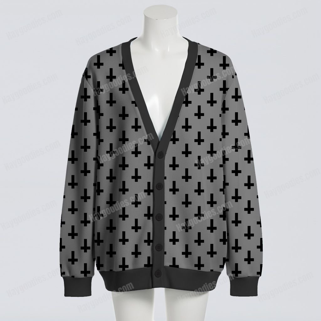 Retro Pony Knit Cardigan – Dark Pink, Cosy & Size-Inclusive S–7XL