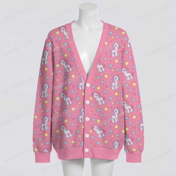 cardigan front poniesdpink Retro Pony Knit Cardigan – Dark Pink, Cosy & Size-Inclusive S–7XL