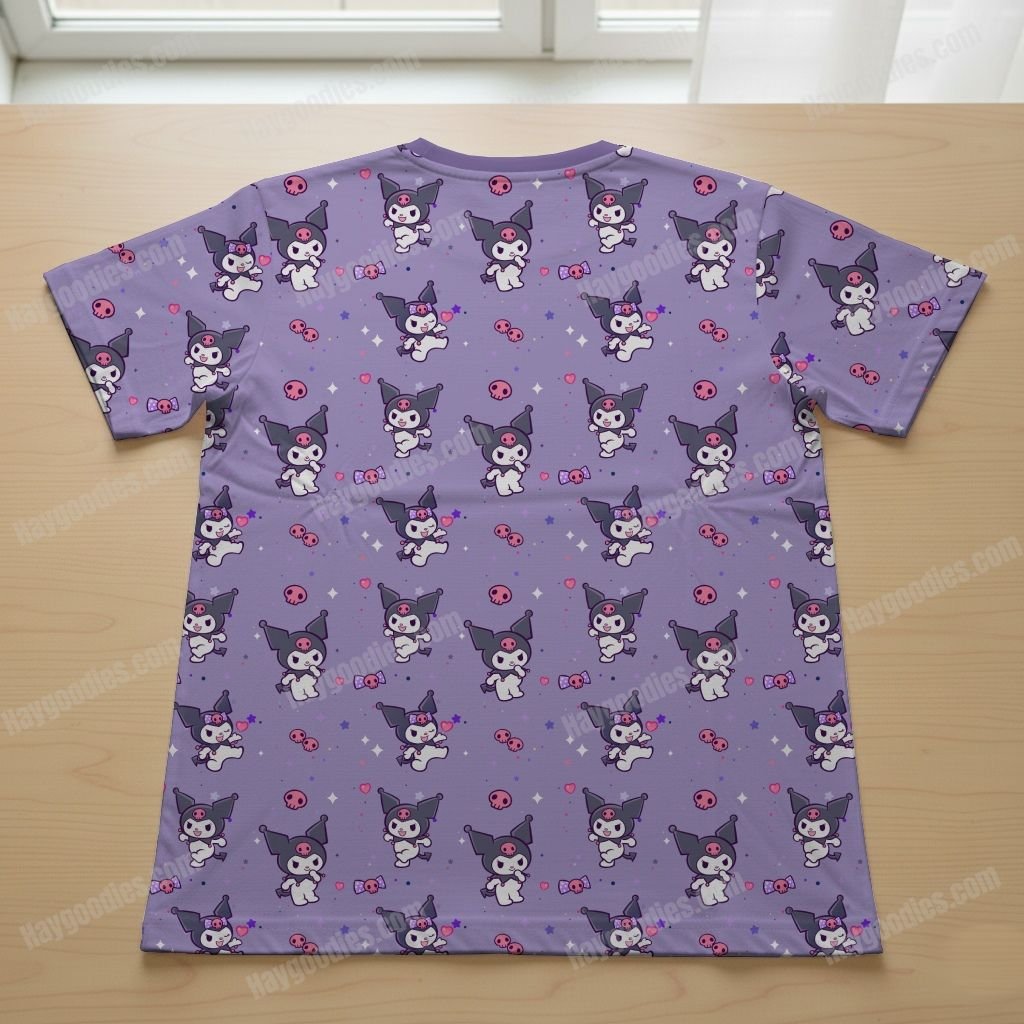 Kawaii Cute Kuromi Pattern T-Shirt-XS to 7XL