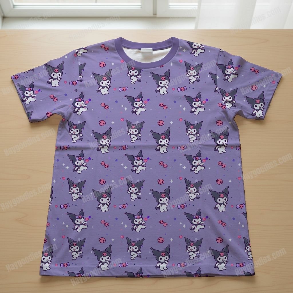 Kawaii Cute Kuromi Pattern T-Shirt-XS to 7XL