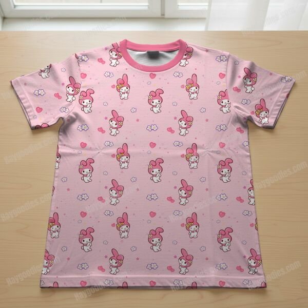 Kawaii Cute My Melody Pattern T-Shirt-XS to 7XL