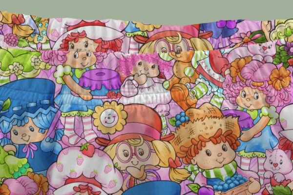 Strawberry Shortcake Characters Skater Skirt with Pockets – Stretch A-Line Mini (UK 8–26)