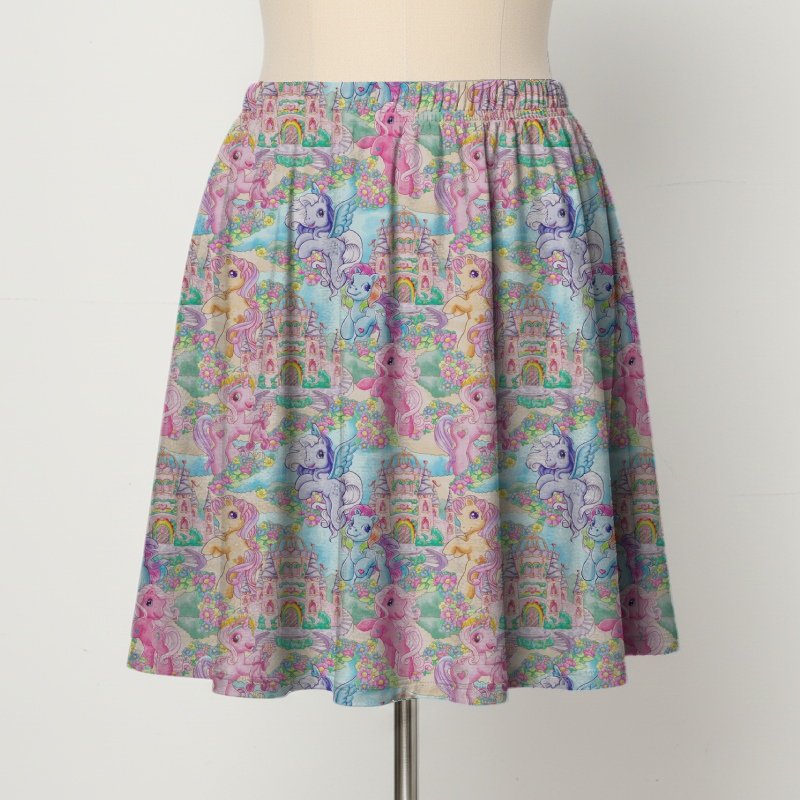 My Little Pony Pattern Skater Skirt with Pockets – Stretch A-Line Mini (UK 8–26)