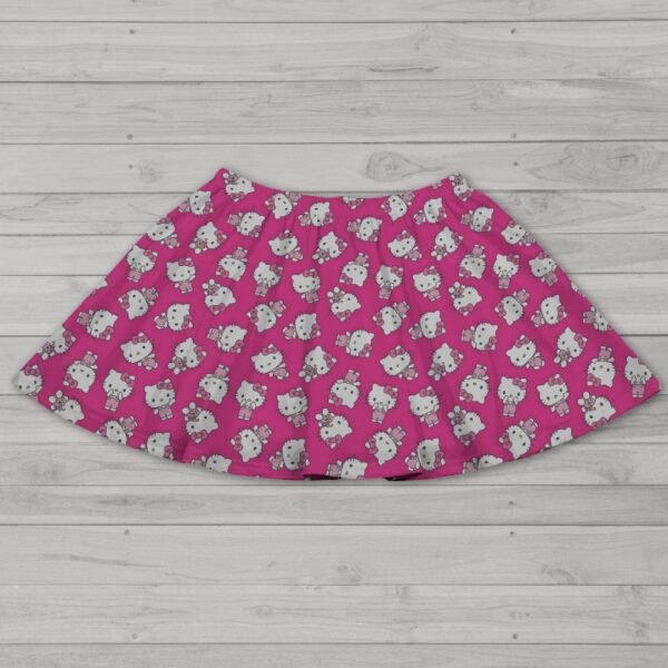 hkpink skirt Hello Kitty Pattern Skater Skirt with Pockets – Stretch A-Line Mini (UK 8–26)