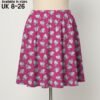 skirt front hkpink Hello Kitty Pattern Skater Skirt with Pockets – Stretch A-Line Mini (UK 8–26)